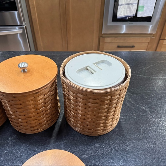 Longaberger Brown Woven Canister Set - Picture 3 of 3